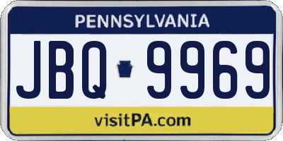 PA license plate JBQ9969