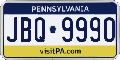 PA license plate JBQ9990