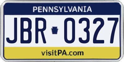 PA license plate JBR0327