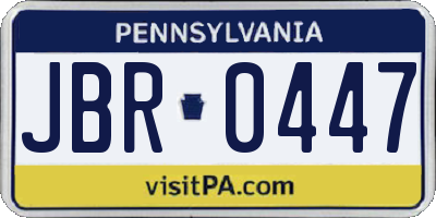 PA license plate JBR0447