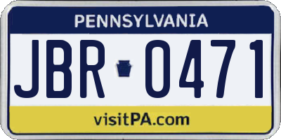 PA license plate JBR0471