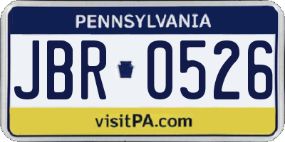 PA license plate JBR0526