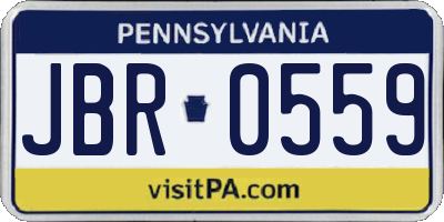 PA license plate JBR0559