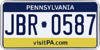 PA license plate JBR0587