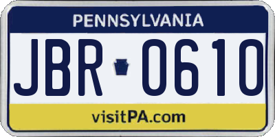 PA license plate JBR0610