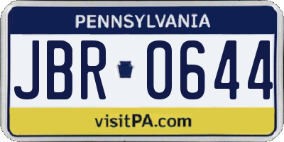 PA license plate JBR0644