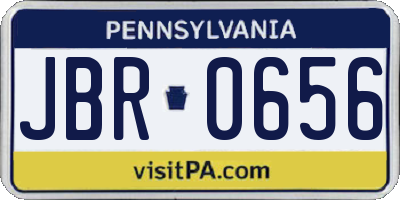 PA license plate JBR0656