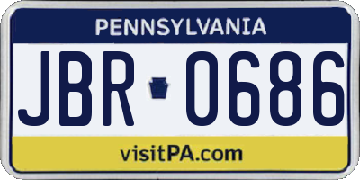 PA license plate JBR0686
