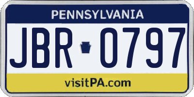 PA license plate JBR0797