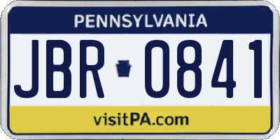 PA license plate JBR0841