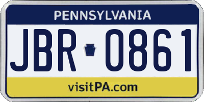 PA license plate JBR0861