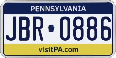 PA license plate JBR0886