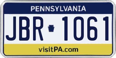 PA license plate JBR1061