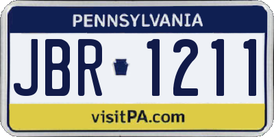 PA license plate JBR1211