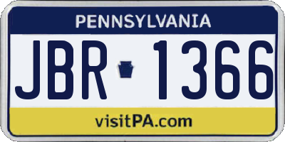 PA license plate JBR1366