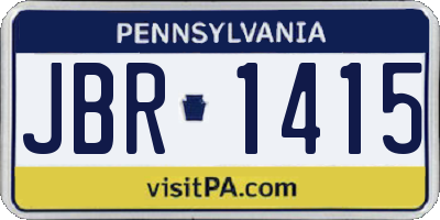 PA license plate JBR1415