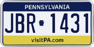 PA license plate JBR1431