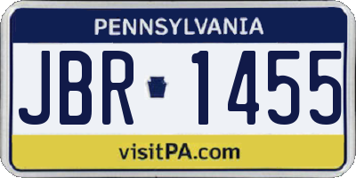 PA license plate JBR1455