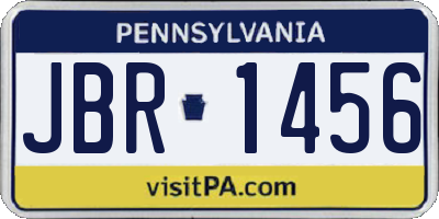 PA license plate JBR1456