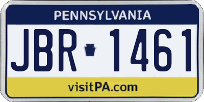 PA license plate JBR1461