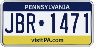 PA license plate JBR1471