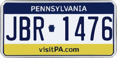 PA license plate JBR1476