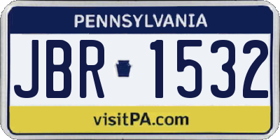 PA license plate JBR1532