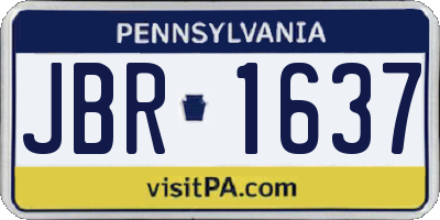 PA license plate JBR1637