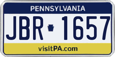 PA license plate JBR1657