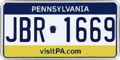 PA license plate JBR1669