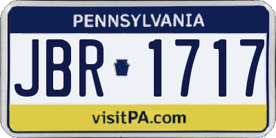 PA license plate JBR1717