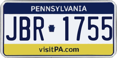 PA license plate JBR1755