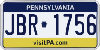 PA license plate JBR1756