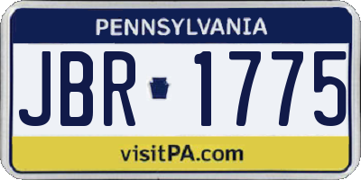 PA license plate JBR1775