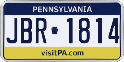 PA license plate JBR1814