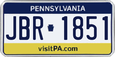 PA license plate JBR1851