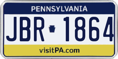 PA license plate JBR1864
