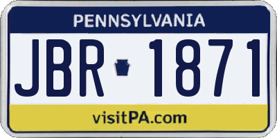 PA license plate JBR1871