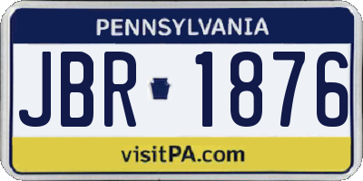 PA license plate JBR1876