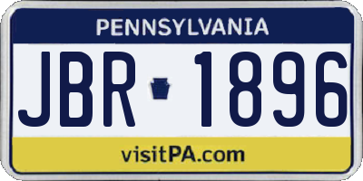 PA license plate JBR1896