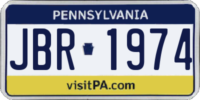 PA license plate JBR1974