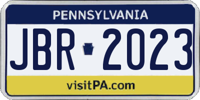 PA license plate JBR2023