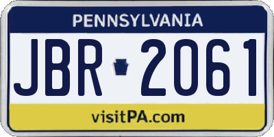 PA license plate JBR2061