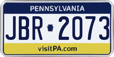 PA license plate JBR2073