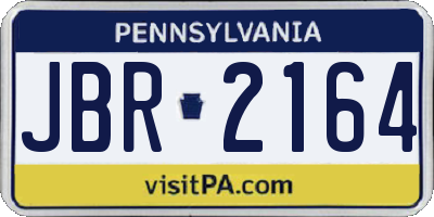 PA license plate JBR2164