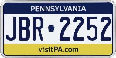 PA license plate JBR2252