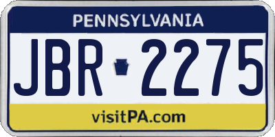 PA license plate JBR2275