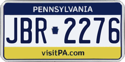 PA license plate JBR2276