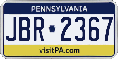 PA license plate JBR2367