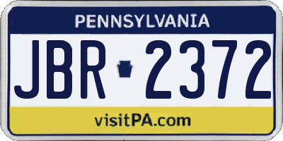 PA license plate JBR2372